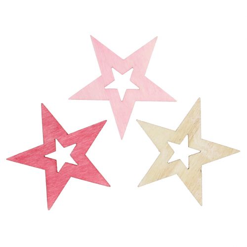 Floristik24 Sterne zum Streuen Pink, Rosa, Natur 4cm 72St