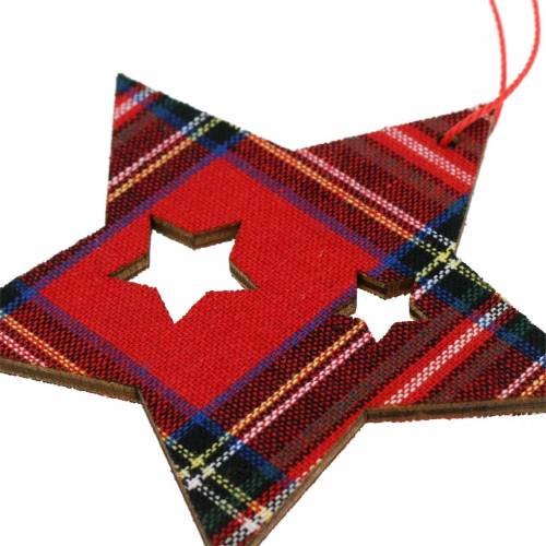 Floristik24 Christbaumschmuck Karo Rot 8cm 12St