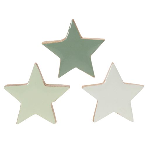 Holzstern Deko 5 cm Mint und Weiss 9er-Set | Floristik24.ch