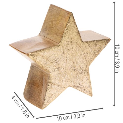 Deko-Sterne aus Holz Gold 10cm 3er-Set für Innenbereich | Floristik24.ch