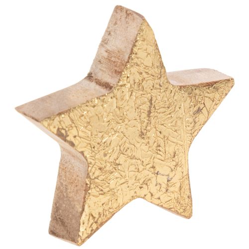 Deko-Sterne Holz goldfarben Ø 5 cm 9er Set für Tischdekoration