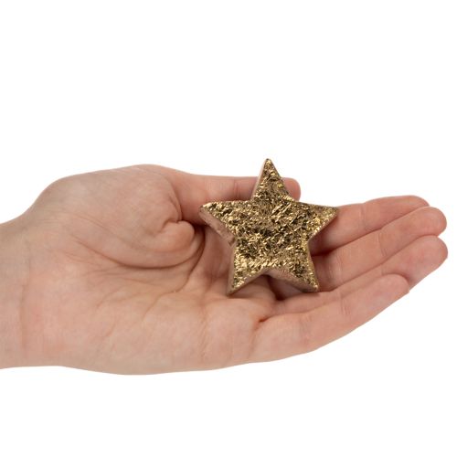 Deko-Sterne Holz goldfarben Ø 5 cm 9er Set für Tischdekoration | Floristik24.ch