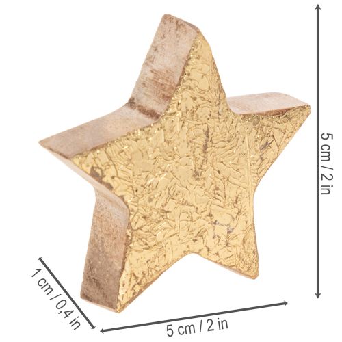 Deko-Sterne Holz goldfarben Ø 5 cm 9er Set für Tischdekoration | Floristik24.ch