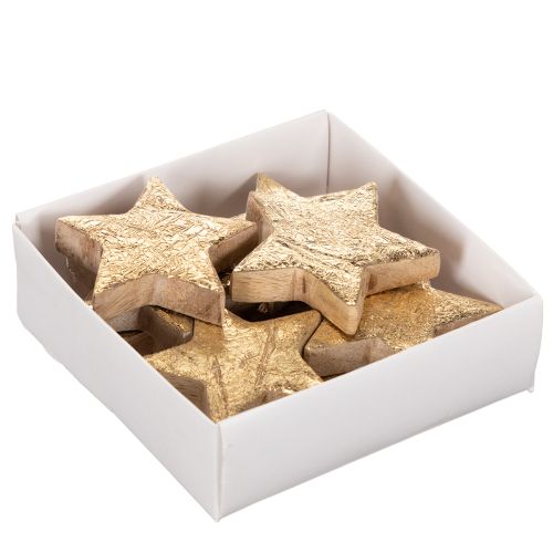 Deko-Sterne Holz goldfarben Ø 5 cm 9er Set für Tischdekoration | Floristik24.ch