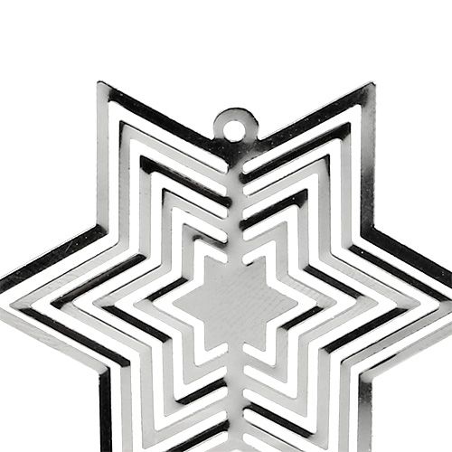 Floristik24 Stern Metall Silber 6cm 24St