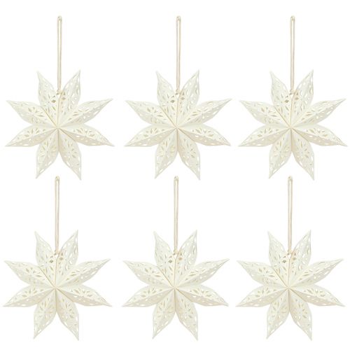 Artikel Sterne Schneeflocken Deko Hänger Weiß Papier Ø20cm 6er Set