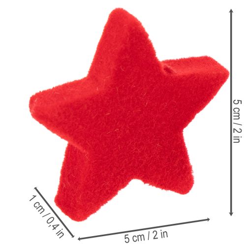 Deko-Sterne rot beflockt 4–5 cm 40 Stück | Floristik24.ch