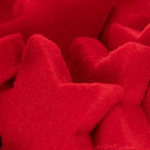 Deko-Sterne rot beflockt 4–5 cm 40 Stück | Floristik24.ch