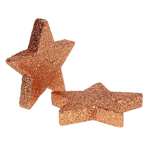 Floristik24 Sterne Kupfer 6,5cm mit Glimmer 36St