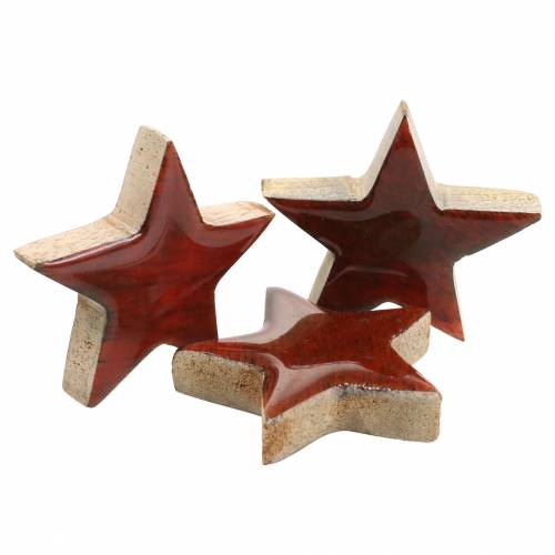 Streudeko Stern Mango Rot lackiert 5×5cm 16 St