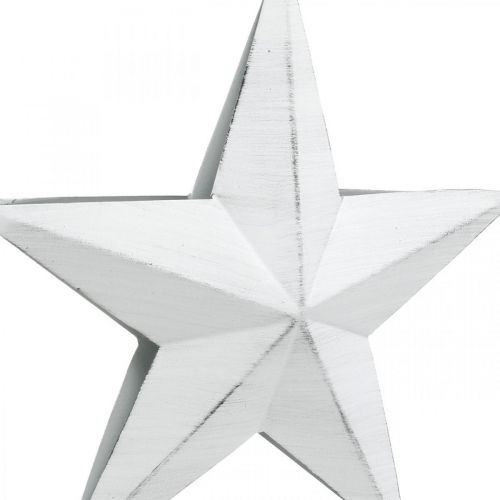 Stern zum Hängen, Christbaumschuck, Metalldeko Weiß 19,5×18,5cm | Floristik24.ch