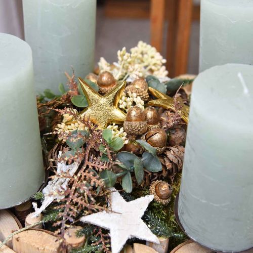 Floristik24 Sterne aus Metall Golden 7,8×7,4cm/6,4×6,2cm 8 St