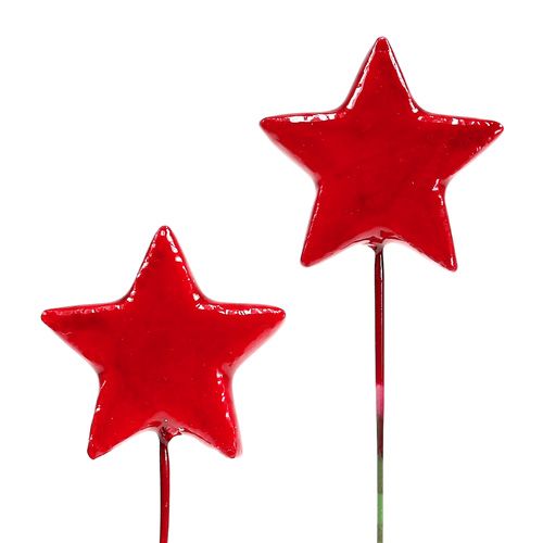 Floristik24 Sterne am Draht zum Dekorieren 5cm Rot 48St