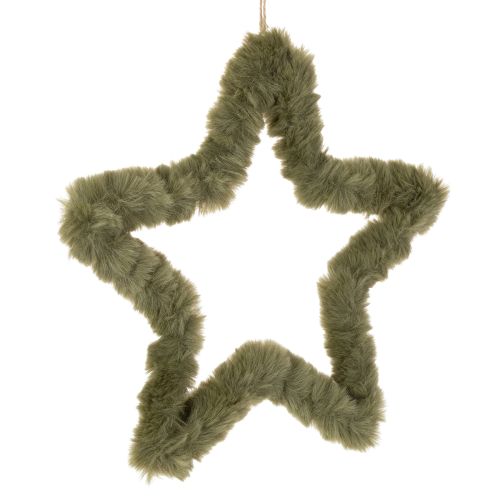Stern zum Hängen aus Kunstfell in Grün, 30 cm, 3er-Set online kaufen | Floristik24.ch
