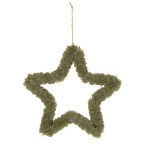 Stern zum Hängen aus Kunstfell in Grün, 30 cm, 3er-Set | Floristik24.ch