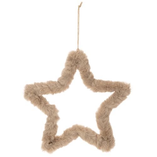 Deko-Sterne aus Kunstfell, 30 cm, hellbraun, 3er-Set | Floristik24.ch
