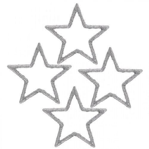 Artikel Streudeko Weihnachten Sterne Silbern Glitter Ø4cm 120St