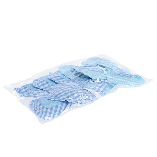 Floristik24 Stoffhänger Herzform 7cm 12St Blau, Weiß