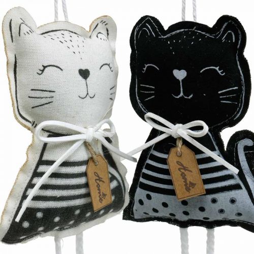 Floristik24 Stoffkatzen zum Hängen, Frühlingsdeko, Dekohänger Katze, Geschenkdeko 4St