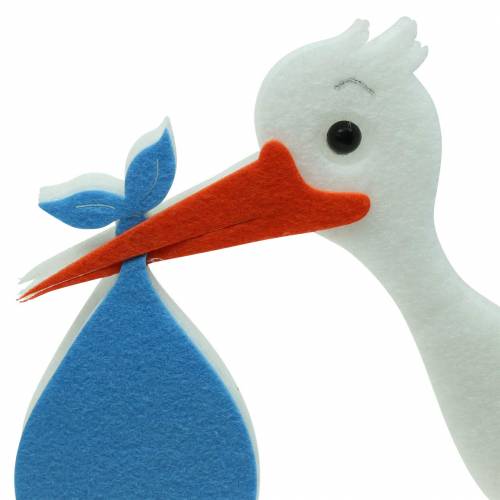 Floristik24 Deko Storch zum Hängen Blau 45,5cm x 39cm x 2cm
