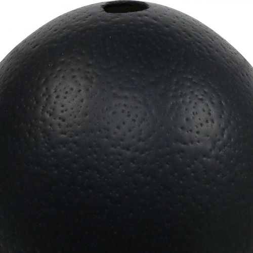 Straußenei Deko Ausgeblasen Osterdeko Schwarz Ø12cm H14cm | Floristik24.ch