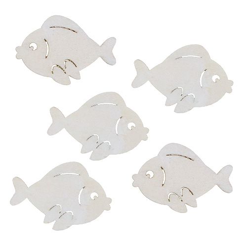Floristik24 Streu-Fische Weiß 4cm 48 St
