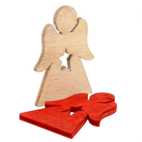 Floristik24 Christkinder aus Holz zum Streuen Rot, Natur 4cm 72 St