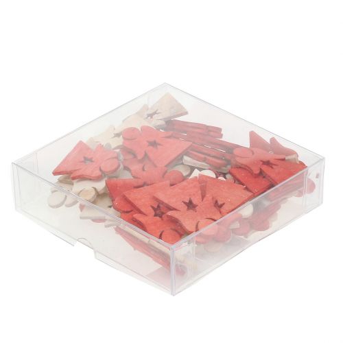 Floristik24 Christkinder aus Holz zum Streuen Rot, Natur 4cm 72 St