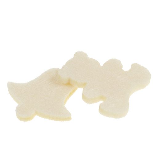 Floristik24 Streudeko Filzfiguren Creme 3cm 72 St