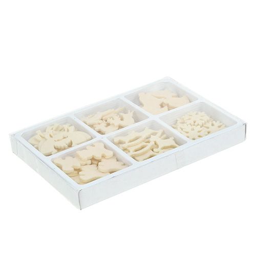 Floristik24 Streudeko Filzfiguren Creme 3cm 72 St