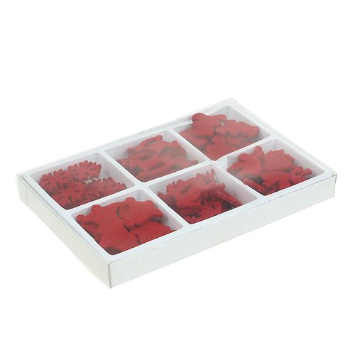 Floristik24 Streudeko Filzfiguren Rot 3cm 72 St