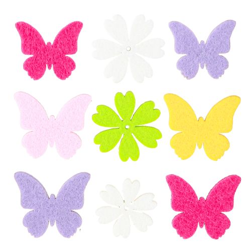 Artikel Streudeko Frühling Schmetterling Blumen 6 Farben 4cm 72 St