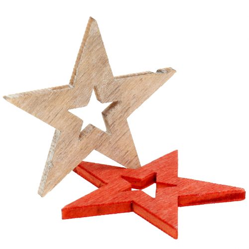 Artikel Weihnachtssterne zum Streuen Rot, Natur 4cm 72St