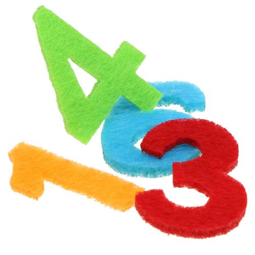 Floristik24 Streudeko Zahlen aus Filz bunt sortiert 3cm 150St