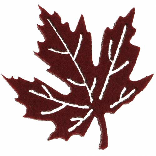 Floristik24 Streudeko Herbstblätter Filz Bordeaux/Creme/Grün 72 St