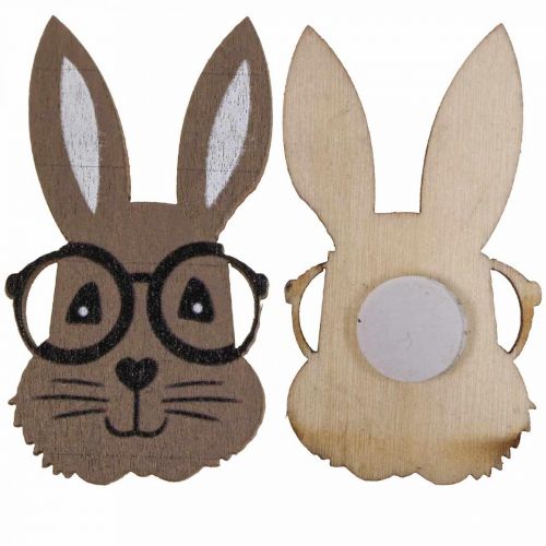Streudeko Holz Hase mit Brille Braun Weiß 2,5×4,5cm 48St