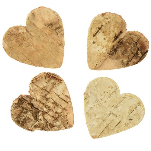 Streudeko Holz Herz Holzherzen Rinde Birke 4cm 60 St