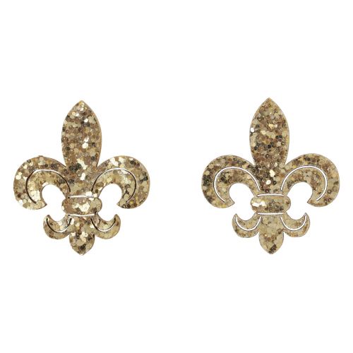 Floristik24 Streudeko Holz Tischdeko Weihnachten Lilie Gold 4cm 72 St