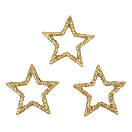 Streudeko Weihnachten Sterne Golden Glitter Ø4cm 120 St