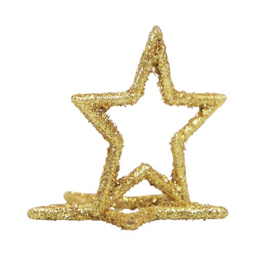 Floristik24 Streudeko Weihnachten Sterne Golden Glitter Ø4cm 120 St
