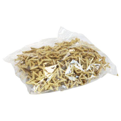 Floristik24 Streudeko Weihnachten Sterne Golden Glitter Ø4cm 120 St