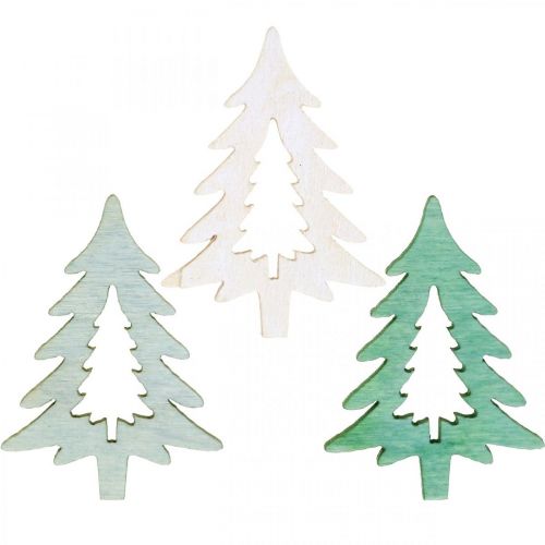 Floristik24 Streudeko Weihnachten Tannenbaum Grün 4cm 72 St