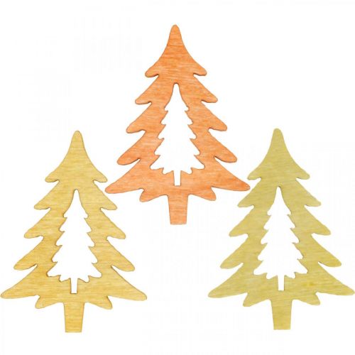 Floristik24 Streudeko Weihnachten Tannenbaum Orange 4cm 72 St
