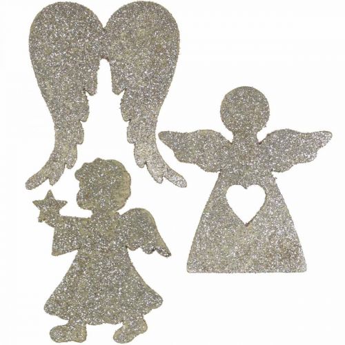 Streudeko Weihnachten Engel Deko Gold Glitter H8cm 24 St
