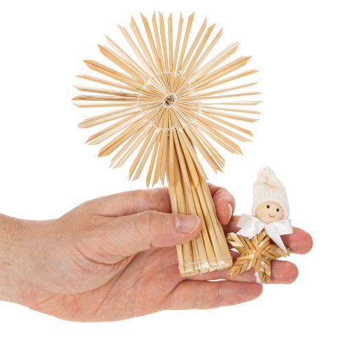 Strohstern-Set aus 35 Figuren und Sternen für Christbaumschmuck, naturfarben | Floristik24.ch