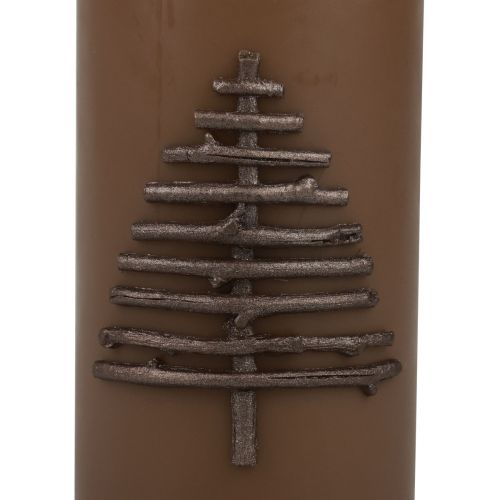 Artikel Weihnachtskerze Braun Tannenbaum 150x70mm Advent