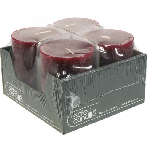 Floristik24 Durchgefärbte Kerzen Stumpen Rustic Burgund 80×110mm 4 St