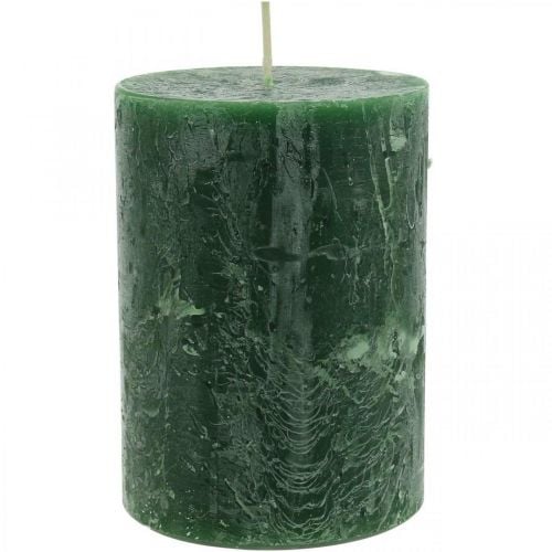 Durchgefärbte Kerzen Grün Rustic Safe Candle 80×110mm 4St