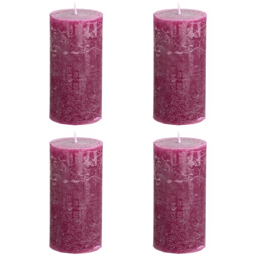 Stumpenkerzen durchgefärbt Berry Kerzen Lila 50×100cm 4 St | Floristik24.ch