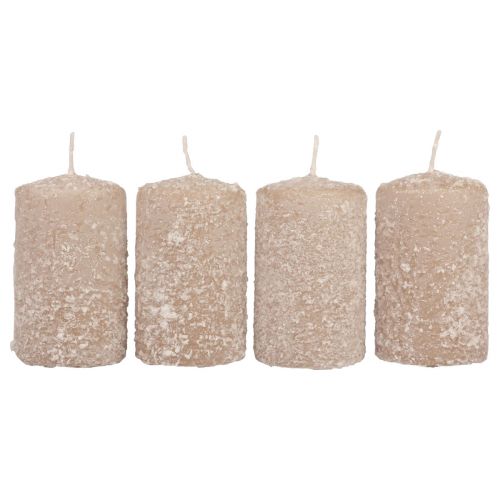 Floristik24 Stumpenkerzen Weihnachtskerzen Beige 60×100mm 4 St